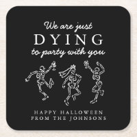 Whimsical Hand Drawn Skeletons Halloween Party