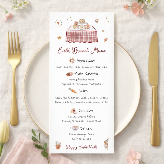 Whimsical Hand Drawn Spring Easter Brunch Menu (Creator Uploaded)