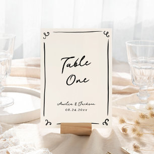 Whimsical Hand Drawn Table Card