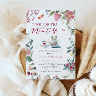 Whimsical Hand-Drawn Tea Party Baby Shower Invitation