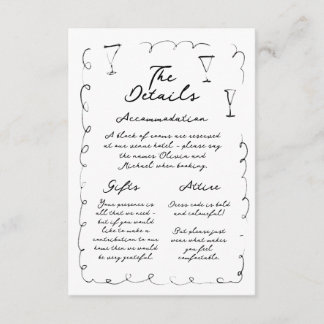 Whimsical Hand Drawn The Details Enclosure Card