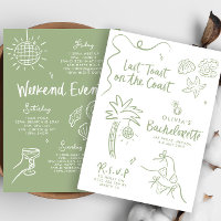 Whimsical hand drawn toast toast on the coast