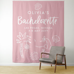 Whimsical hand drawn toast toast on the coast tapestry