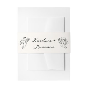 Whimsical Hand Drawn Wedding Doodles Invitation Belly Band