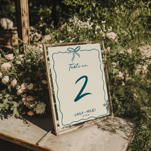 Whimsical Hand drawn wedding Event Table Number