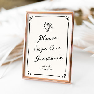 Whimsical Hand Drawn Wedding Guestbook Sign