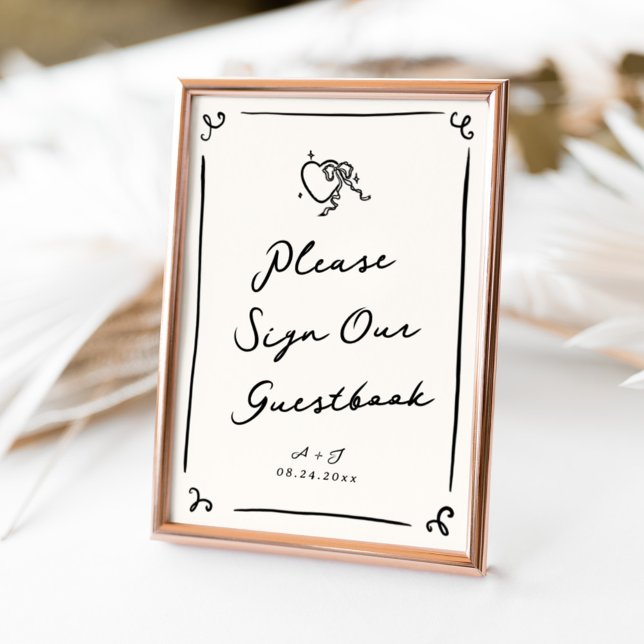 Whimsical Hand Drawn Wedding Guestbook Sign (Creator Uploaded)