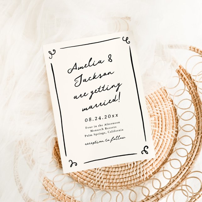 Whimsical Hand Drawn Wedding Invitation (Creator Uploaded)