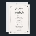 Whimsical Hand Drawn Wedding Menu Invitation<br><div class="desc">This adorable design features hand drawn elements and a whimsical bold text.</div>
