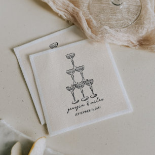 Whimsical Hand Drawn Wedding Napkins