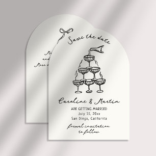 Whimsical, Hand drawn wedding save the date Invitation