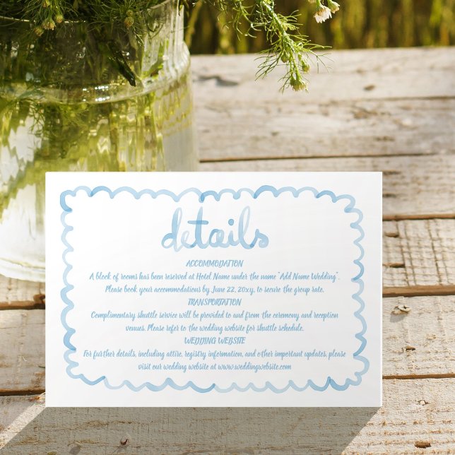 Whimsical Hand Illustrated Light Blue Frame Enclosure Card (Creator Uploaded)