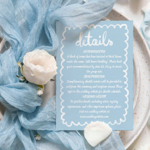 Whimsical Hand Illustrated Light Blue White Frame Enclosure Card