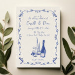 Whimsical Hand Lettered Illustrated Dinner Wedding Invitation<br><div class="desc">Whimsical Hand Lettered Illustrated Dinner Wedding Invitation</div>