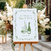 Whimsical Hand Lettered Illustrated Dinner Wedding