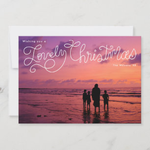 Whimsical Hand-lettering Lovely Christmas Holiday Card