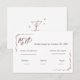 Whimsical Hand Written Scribble Wedding RSVP Card