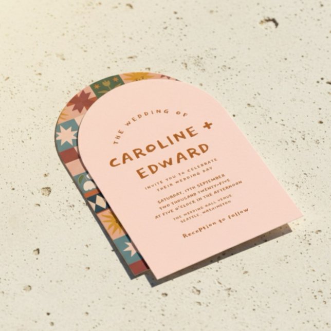 Whimsical handdrawn Bold colourful wedding  Invitation (Creator Uploaded)