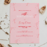 Whimsical Handdrawn martini 50th Birthday Party Invitation<br><div class="desc">This whimsical birthday party invitation is perfect for a 50th birthday party featuring retro hand drawn scribble border. For more advanced customisation of this design,  e.g. changing layout,  font or text size please click the "CUSTOMIZE" button above. Please contact me for any questions!</div>