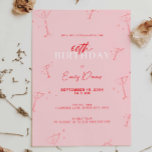 Whimsical Handdrawn martini 60th Birthday Party Invitation<br><div class="desc">This whimsical birthday party invitation is perfect for a 60th birthday party featuring retro hand drawn scribble border. For more advanced customisation of this design,  e.g. changing layout,  font or text size please click the "CUSTOMIZE" button above. Please contact me for any questions!</div>