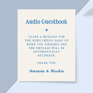 Whimsical Handwriting Audio Guestbook Wedding Sign
