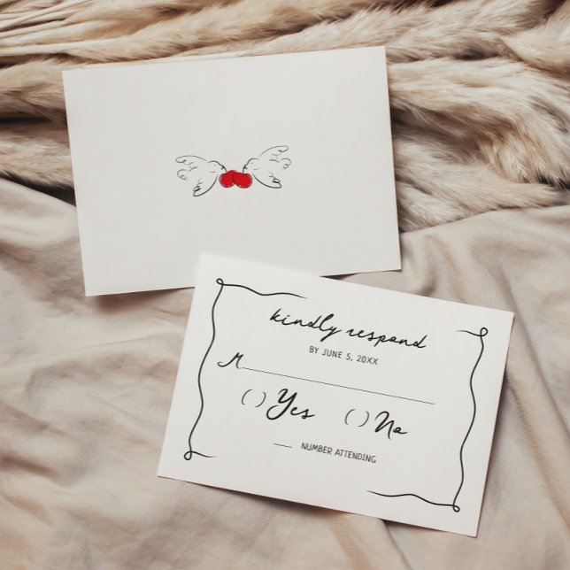 Whimsical Handwritten Cherry Wedding Enclosure Card (Creator Uploaded)