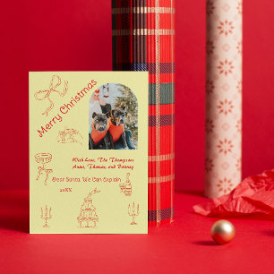 Whimsical handwritten Christmas  Card