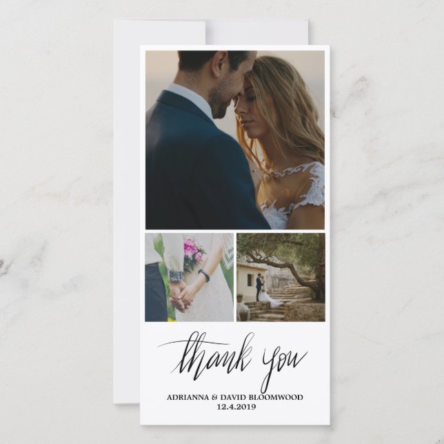 Whimsical Handwritten Thank You Wedding Three (Front)