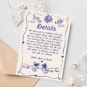 Whimsical Handwritten Wedding Details  RSVP Card