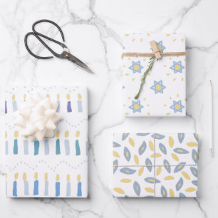 Whimsical Hanukkah assorted  Wrapping Paper Sheet