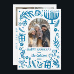 Whimsical Hanukkah Cute Custom Arch 3 PHOTO  Holiday Card<br><div class="desc">Perfect cute card for a fun holiday greeting! Hand made art for you! Perfect for a winter, hanukkah, holiday party or other event. FULLY CUSTOMIZABLE! Click on “Personalize” above to edit the text and add your own photos. Click "edit using design tool" to adjust the fonts, colors and placements. (check...</div>