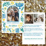 Whimsical Hanukkah Cute Custom Arch 3 PHOTO  Holiday Card<br><div class="desc">Perfect cute card for a fun holiday greeting! Hand made art for you! Perfect for a winter, hanukkah, holiday party or other event. FULLY CUSTOMIZABLE! Click on “Personalize” above to edit the text and add your own photos to the back and front. Click "edit using design tool" to adjust the...</div>
