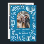Whimsical Hanukkah Cute Custom Arch 4 PHOTO  Holiday Card<br><div class="desc">Perfect cute card for a fun holiday greeting! Hand made art for you! Perfect for a winter, hanukkah, holiday party or other event. FULLY CUSTOMIZABLE! Click on “Personalize” above to edit the text and add your own photos. Click "edit using design tool" to adjust the fonts, colors and placements. (check...</div>