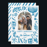 Whimsical Hanukkah Cute Custom Arch PHOTO  Holiday Card<br><div class="desc">Perfect cute card for a fun holiday greeting! Hand made art for you! Perfect for a winter, hanukkah, holiday party or other event. FULLY CUSTOMIZABLE! Click on “Personalize” above to edit the text and add your own photos. Click "edit using design tool" to adjust the fonts, colors and placements. (check...</div>