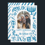 Whimsical Hanukkah Cute Custom Arch PHOTO  Holiday Card<br><div class="desc">Perfect cute card for a fun holiday greeting! Hand made art for you! Perfect for a winter, hanukkah, holiday party or other event. FULLY CUSTOMIZABLE! Click on “Personalize” above to edit the text and add your own photos. Click "edit using design tool" to adjust the fonts, colors and placements. (check...</div>