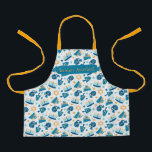 Whimsical Hanukkah design All-Over Print Apron<br><div class="desc">Even the littlest baker can help Bubbe with the Hanukkah baking, and this whimsical and totally adorable apron will let everyone know who Bubbe's number one assistant is! The allover design features dreidels, menorahs, gifts, Stars and oil bottles in bright and festive blues and golds. The text is fully customisable...</div>