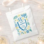 Whimsical Hanukkah Holiday Cute Driedel Custom Favour Bag<br><div class="desc">Perfect cute custom favour bag! Hand made art for you! Perfect for a winter, hanukkah, holiday party or other event. FULLY CUSTOMIZABLE! Click on “Personalise” above to edit the text. Click "edit using design tool" to adjust the fonts, colours and placements. (check my shop for alternate designs too) THANK YOU...</div>