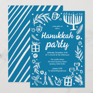 Whimsical Hanukkah Holiday Party Cute Custom Invitation