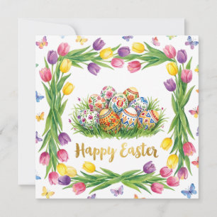 Whimsical Happy Easter Greeting Card