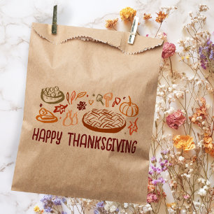 Whimsical Happy Thanksgiving Friendsgiving Custom Favour Bag