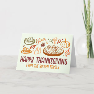 Whimsical Happy Thanksgiving Friendsgiving Vegan Card