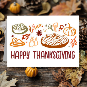 Whimsical Happy Thanksgiving Friendsgiving Vegan Card