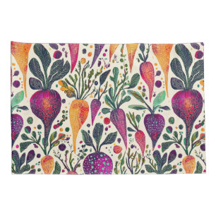 Whimsical Harvest Vibrant Vegetable Garden Pillowcase