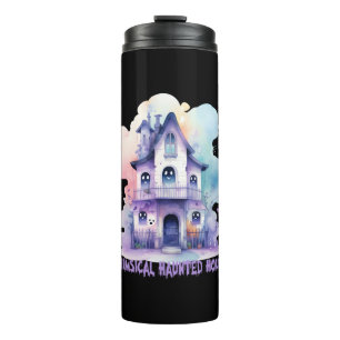 Whimsical Haunted House – Pastel Purple Halloween Thermal Tumbler