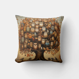 Whimsical Haven: The Owl-Adorned Arboretum Cushion