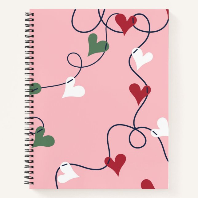  Whimsical Heart Garland Notebook  (Front)