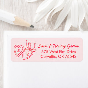 Whimsical Heart Locket Doodle CUSTOM Return Addres Address Label