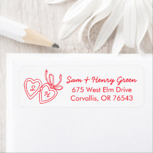 Whimsical Heart Locket Doodle CUSTOM Return Addres Address Label