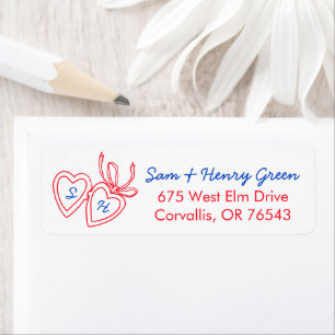 Whimsical Heart Locket Doodle CUSTOM Return Addres Address Label