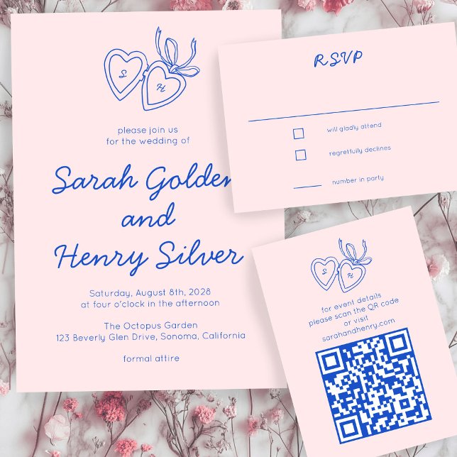Whimsical Heart Locket Doodle Sketch CUSTOM QRCode Enclosure Card (Whimsical Heart Locket Doodle Sketch CUSTOM QRCode Enclosure Card
)